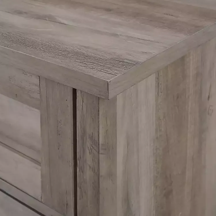 Cabinets & Sideboards-Kirklands Home wash Rustic Glass Front Sideboard Gray