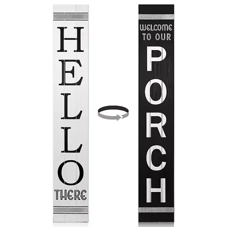 Garden Decor-Kirklands Home Black and White Hello There Porch Board
