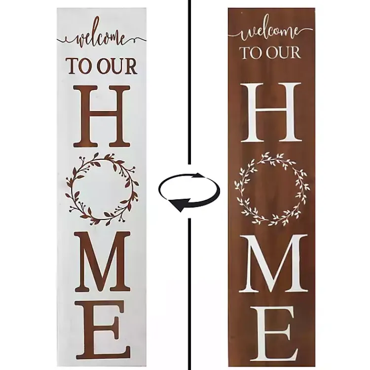 Garden Decor-Kirklands Home Welcome to Our Home Wreath Two-Sided Porch Board