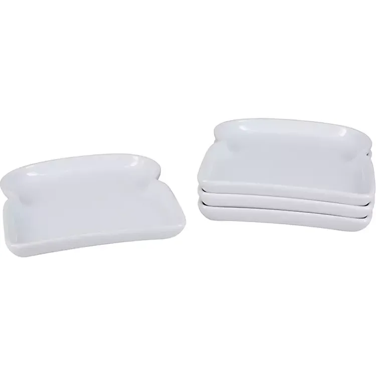 Dinnerware-Kirklands Home Porcelain Toast Plates, Set of 4 White