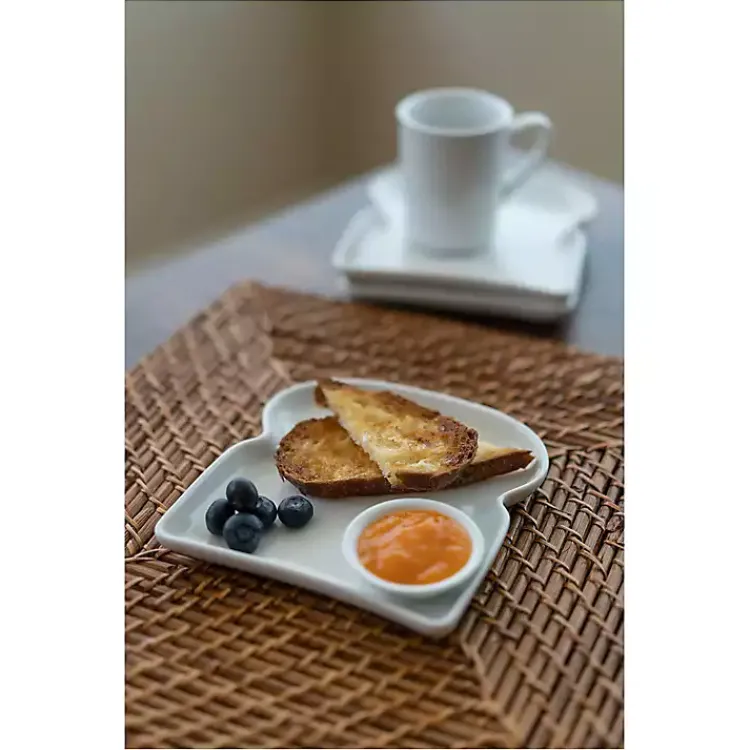 Dinnerware-Kirklands Home Porcelain Toast Plates, Set of 4 White