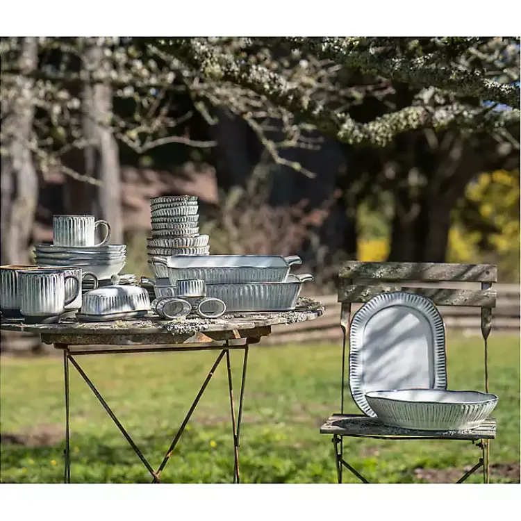 Serving & Entertaining-Kirklands Home Cream Scalloped Clay 2-pc. Serveware Set Ivory