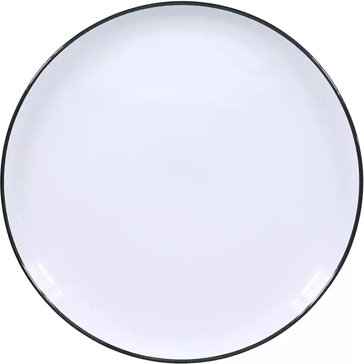 Dinnerware-Kirklands Home Porcelain Black Trim 16-pc. Dinnerware Set White