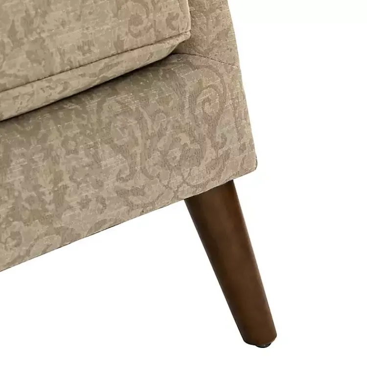 Accent Chairs-Kirklands Home Beige Floral Damask Wingback Accent Chair Tan