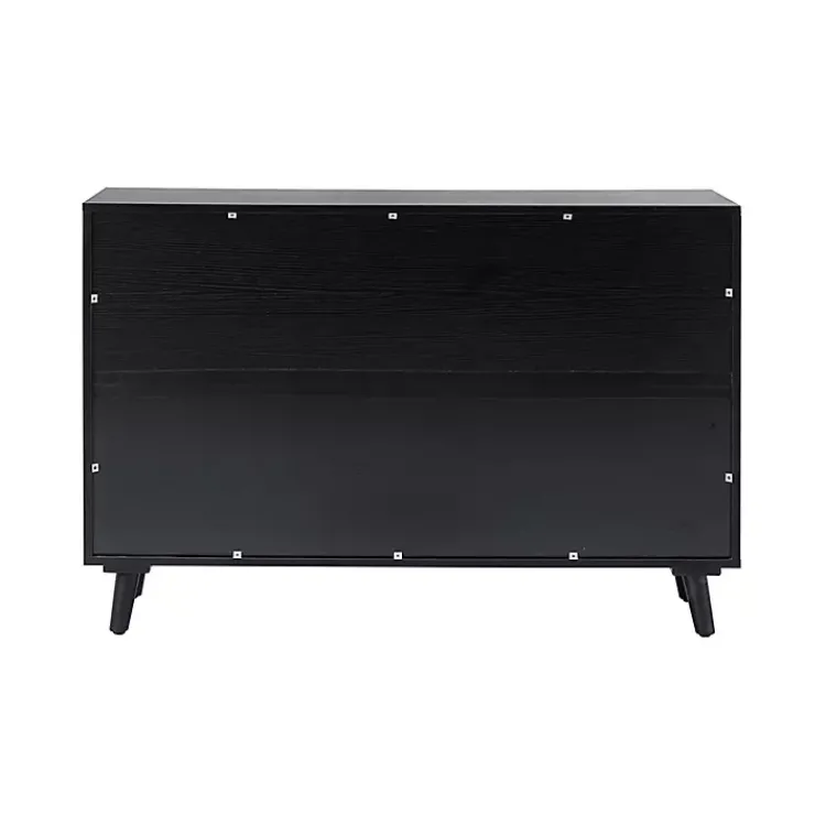 Cabinets & Sideboards-Kirklands Home Contemporary Lattice Doors Sideboard Black