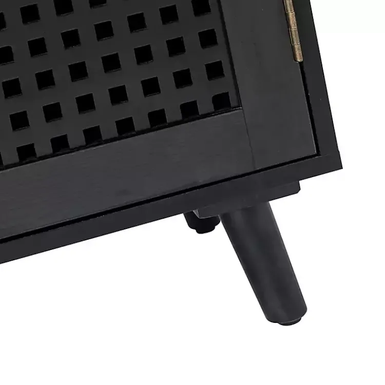 Cabinets & Sideboards-Kirklands Home Contemporary Lattice Doors Sideboard Black