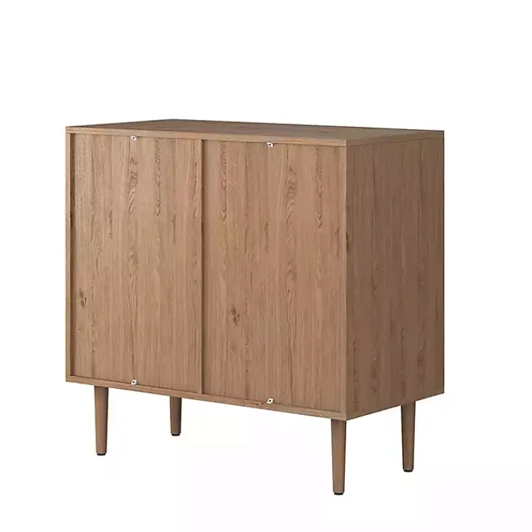 Cabinets & Sideboards-Kirklands Home Oak Wood and Arched Rat 2-Door Cabinet Tan