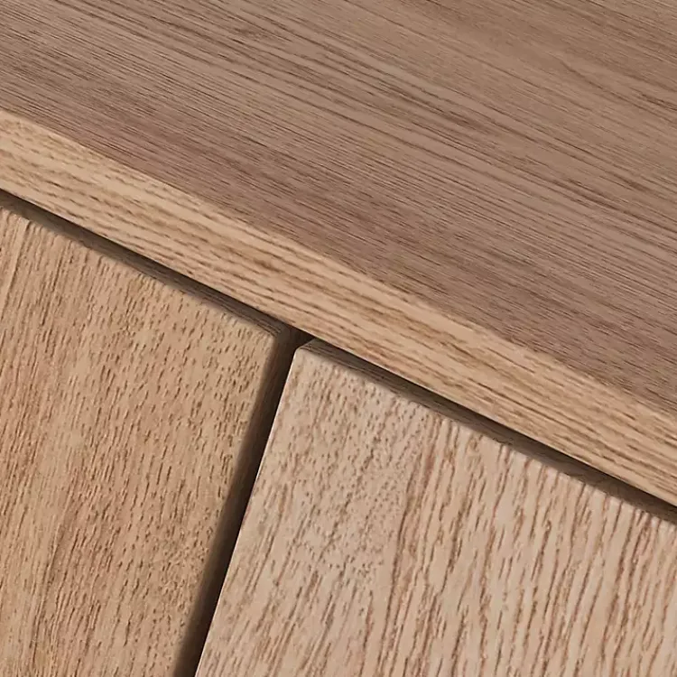 Cabinets & Sideboards-Kirklands Home Oak Wood and Arched Rat 2-Door Cabinet Tan