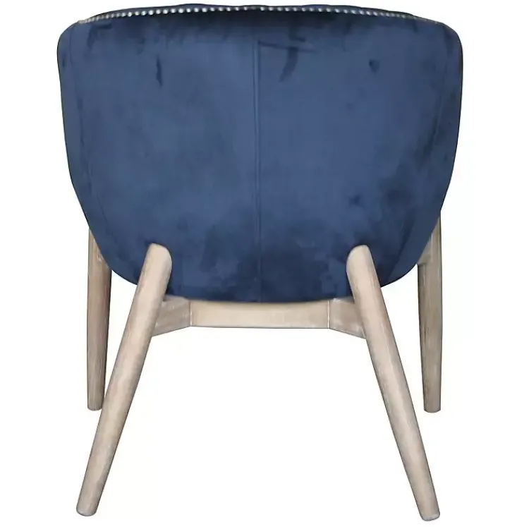 Accent Chairs-Kirklands Home Nadia Navy Velvet Club Chair Blue