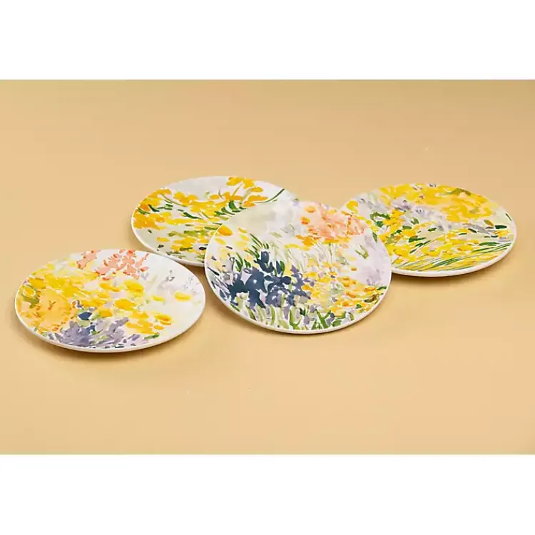 Dinnerware-Kirklands Home Abstract Floral Appetizer Plates, Set of 4