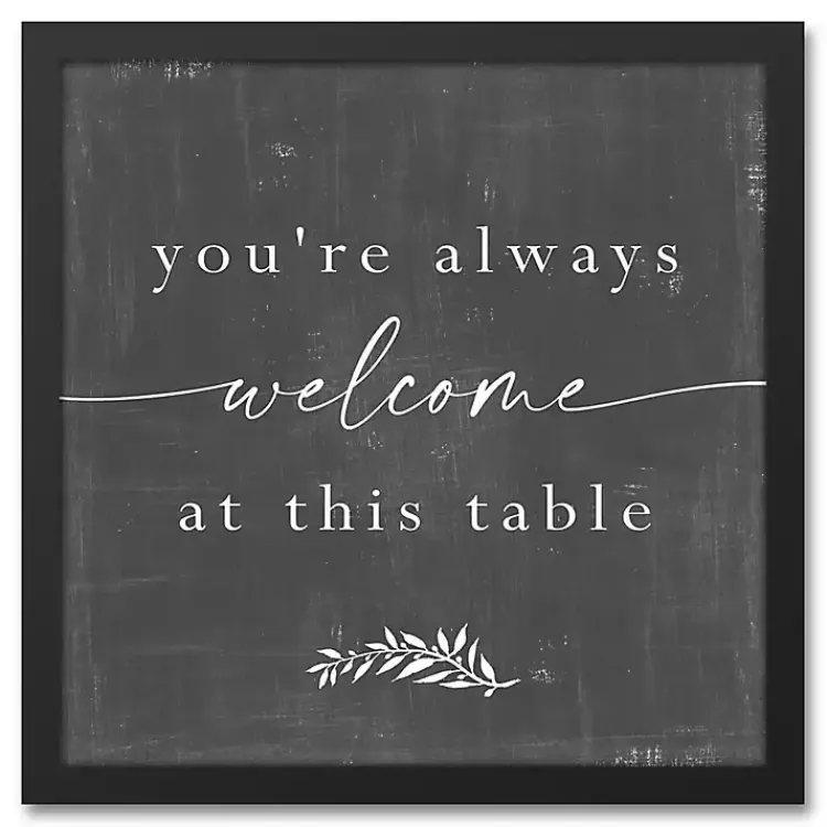 Wall Quotes & Signs-Kirklands Home Welcome at This Table Black Framed Canvas Print