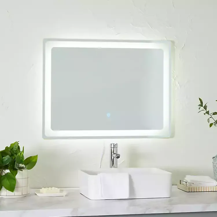 Decorative Mirrors-Kirklands Home Silver Adjustable LED Wall Mirror