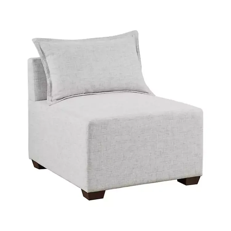 Sofas & Loveseats-Kirklands Home Silver Modular Armless Accent Chair Gray