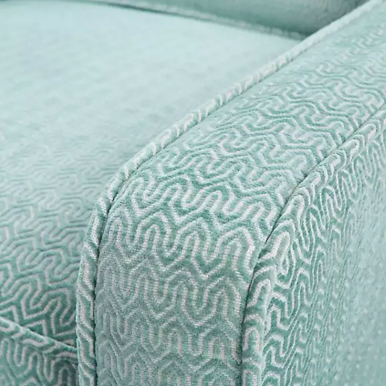 Accent Chairs-Kirklands Home Aqua Upholstered Swivel Accent Chair Blue