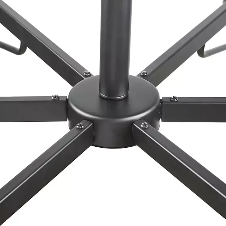 Chandeliers & Pendant Lighting-Kirklands Home Black Metal & Bowl Glass Shade 6-Light Chandelier