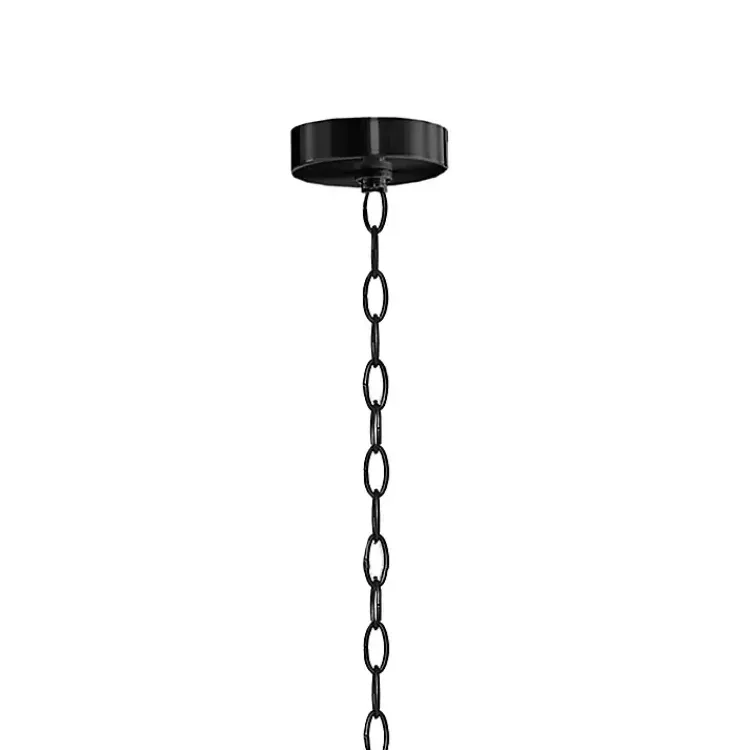 Chandeliers & Pendant Lighting-Kirklands Home Round Iron Ornate Pendant Light Black