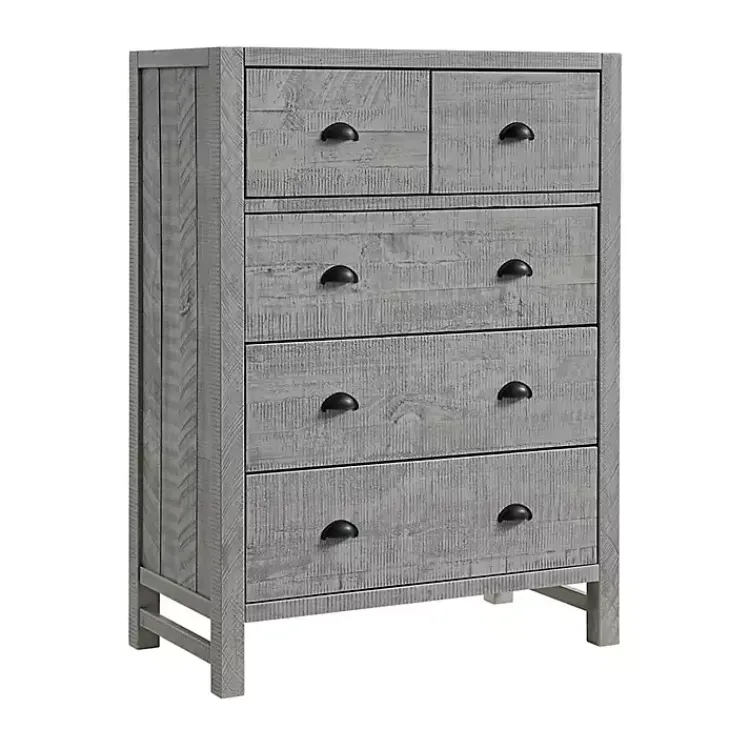 Dressers & Chests-Kirklands Home Arden Wood 5-Drawer Chest Gray