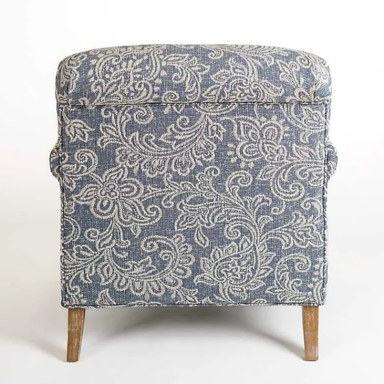 Accent Chairs-Kirklands Home Blue Floral English Armchair