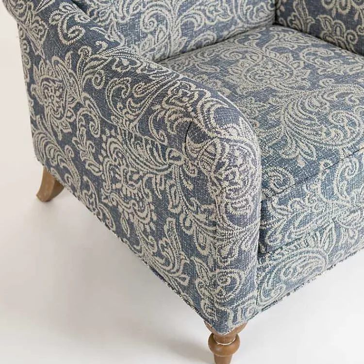 Accent Chairs-Kirklands Home Blue Floral English Armchair
