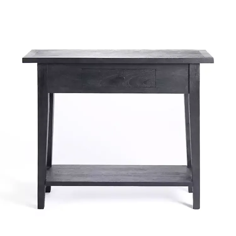 Console Tables-Kirklands Home Leo Wood Console Table Black