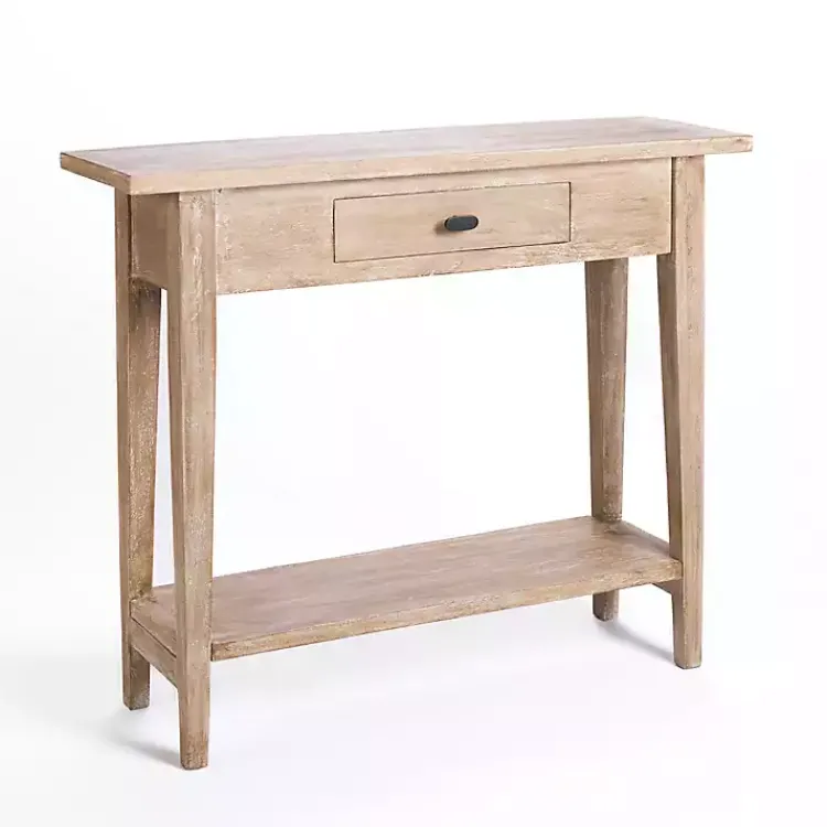 Console Tables-Kirklands Home Leo Natural Wood Console Table Tan