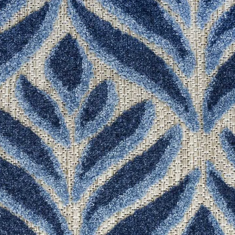 Outdoor Rugs-Kirklands Home Aloha Botanical Indoor/Outdoor Rug, 3x5 Blue