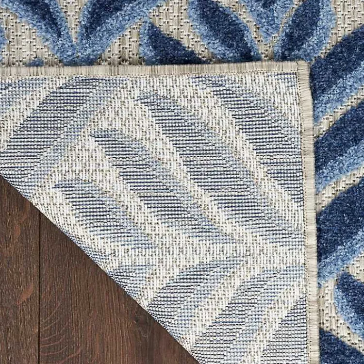 Outdoor Rugs-Kirklands Home Aloha Botanical Indoor/Outdoor Rug, 3x5 Blue