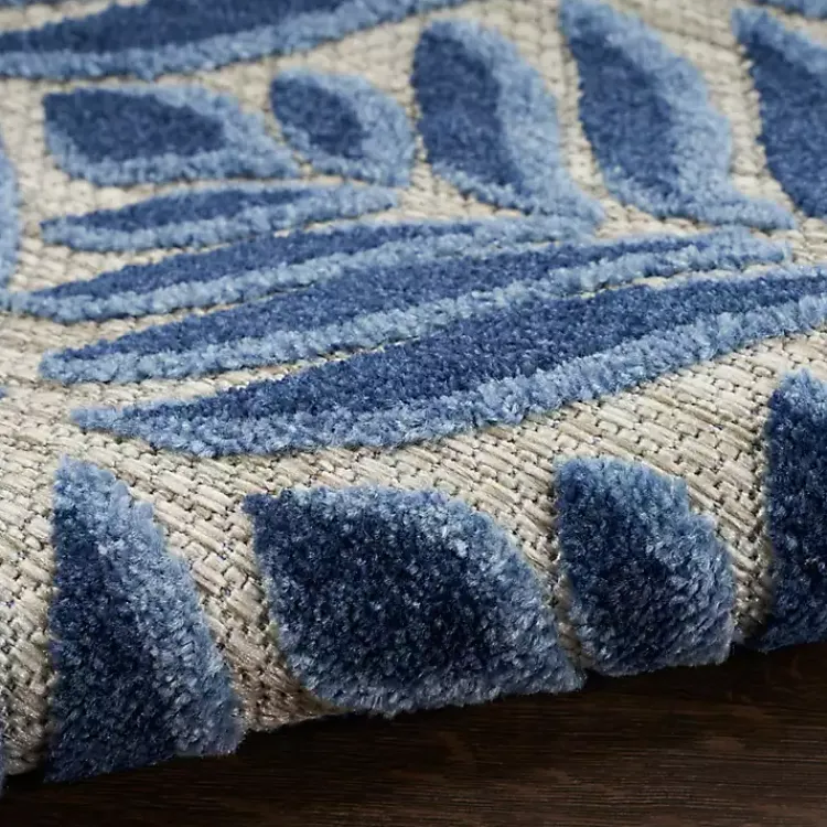 Outdoor Rugs-Kirklands Home Aloha Botanical Indoor/Outdoor Rug, 5x7 Blue