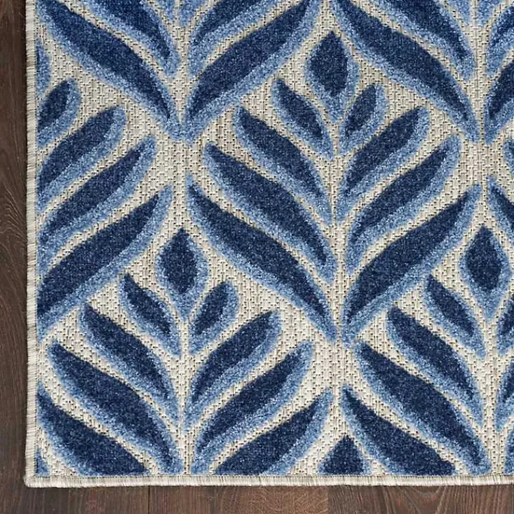 Outdoor Rugs-Kirklands Home Aloha Botanical Indoor/Outdoor Rug, 6x9 Blue