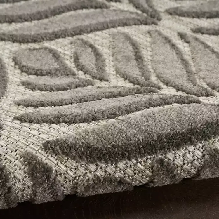 Outdoor Rugs-Kirklands Home Aloha Botanical Indoor/Outdoor Rug, 7x10 Gray