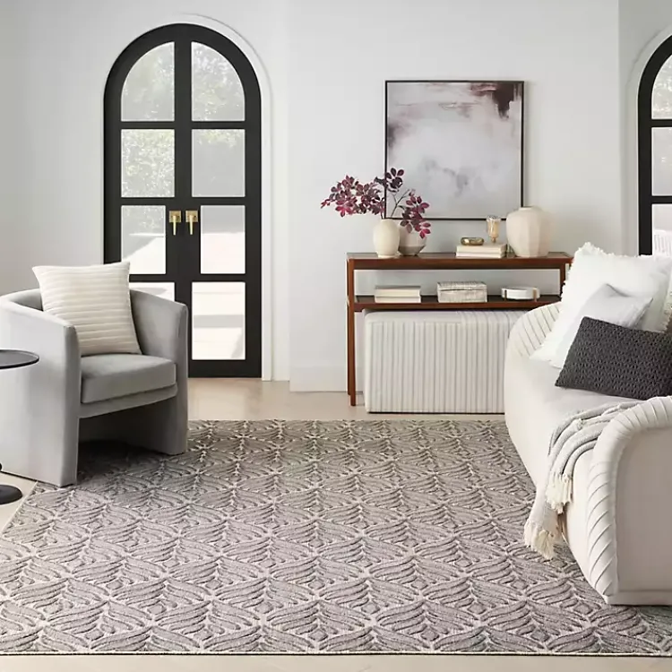 Outdoor Rugs-Kirklands Home Aloha Botanical Indoor/Outdoor Rug, 7x10 Gray