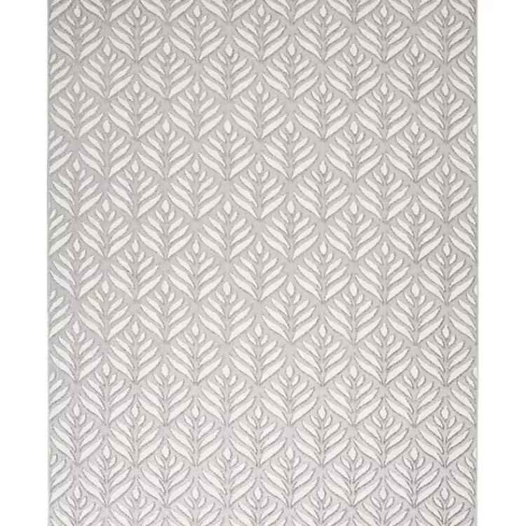 Outdoor Rugs-Kirklands Home Aloha Ash Botanical Indoor/Outdoor Area Rug, 9x12