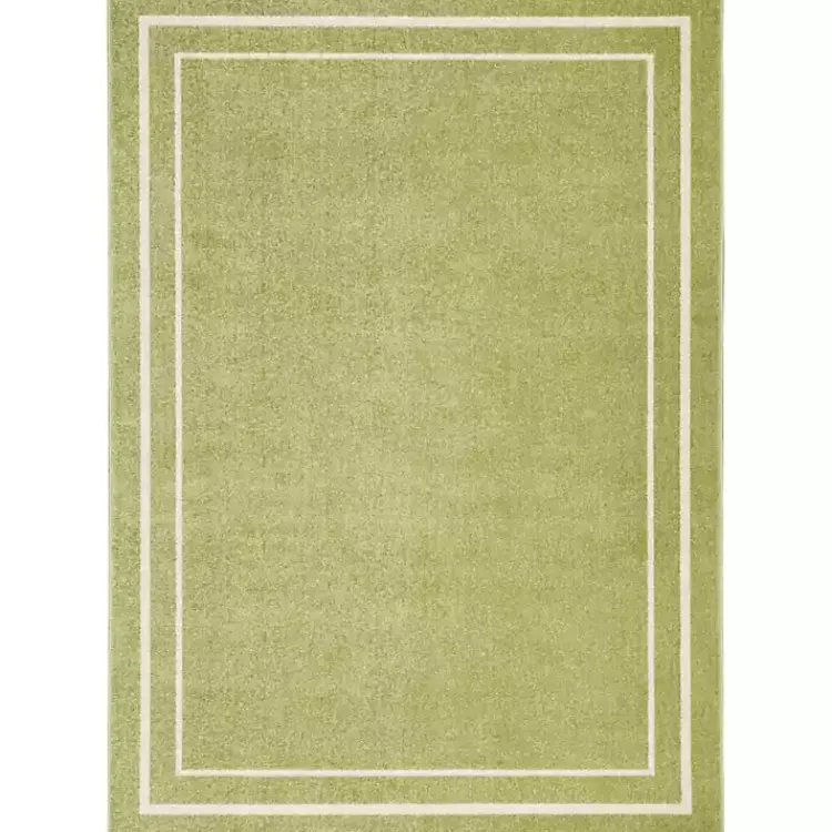 Outdoor Rugs-Kirklands Home Green Bordered Indoor/Outdoor Area Rug, 5x7