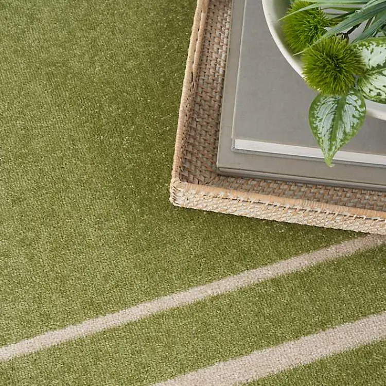 Area Rugs-Kirklands Home Green Bordered Indoor/Outdoor Area Rug, 6x9