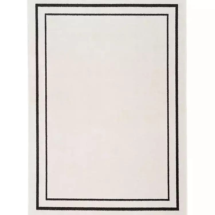 Outdoor Rugs-Kirklands Home Bordered Indoor/Outdoor Area Rug, 5x7 Ivory