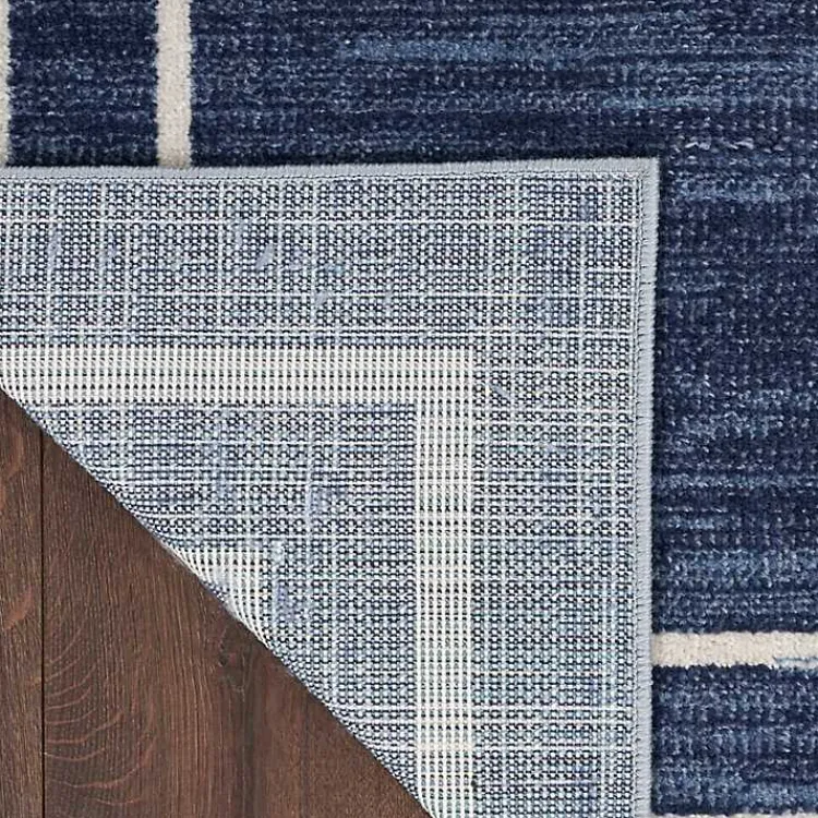 Outdoor Rugs-Kirklands Home Navy Bordered Indoor/Outdoor Area Rug, 6x9 Blue