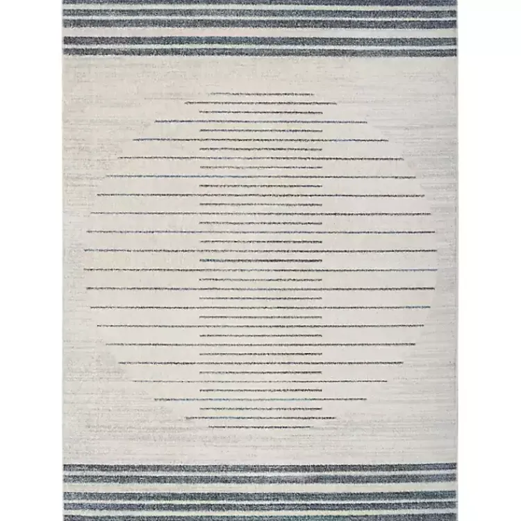 Area Rugs-Kirklands Home Ivory Striated Sphere Washable Area Rug, 6x9