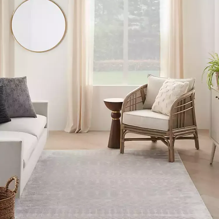 Area Rugs-Kirklands Home Light Moroccan Washable Area Rug, 5x7 Gray