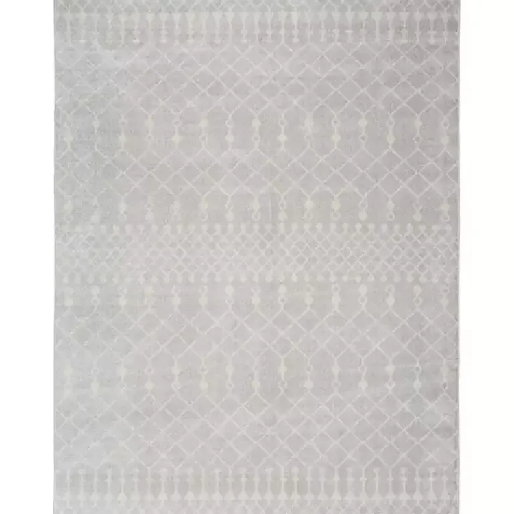 Area Rugs-Kirklands Home Gray and Ivory Moroccan Trellis Area Rug, 7x9