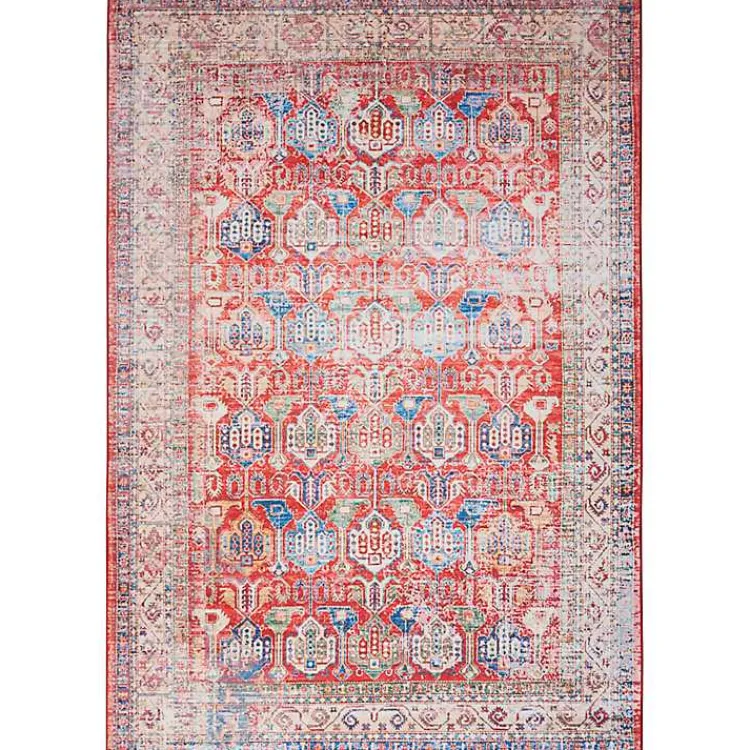 Area Rugs-Kirklands Home Fulton Traditional Area Rug, 5x7 Red