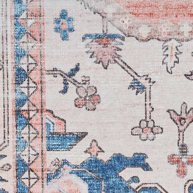 Area Rugs-Kirklands Home Fulton Coral Medallion Area Rug, 5x7 Pink