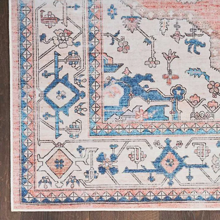 Area Rugs-Kirklands Home Fulton Coral Medallion Area Rug, 5x7 Pink