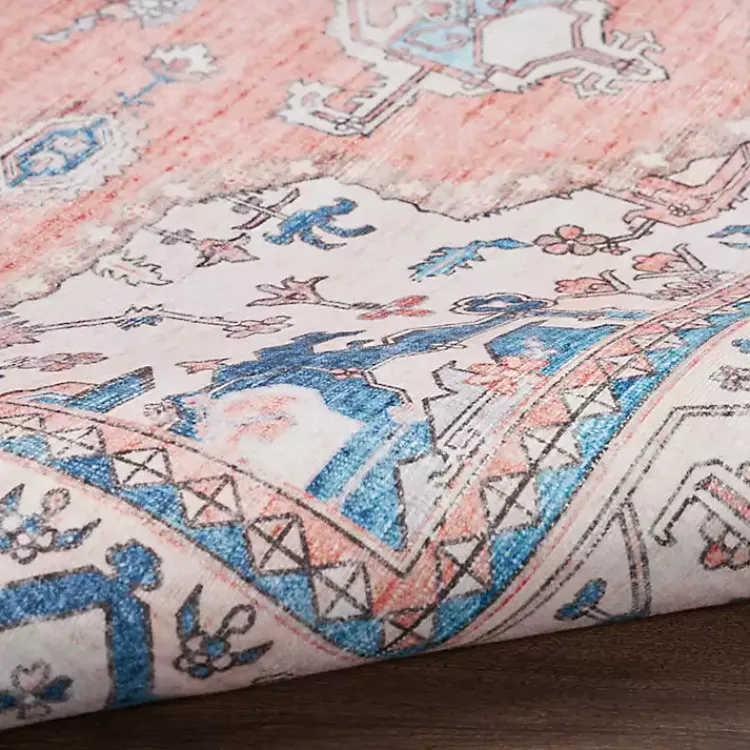 Area Rugs-Kirklands Home Fulton Coral Medallion Area Rug, 5x7 Pink