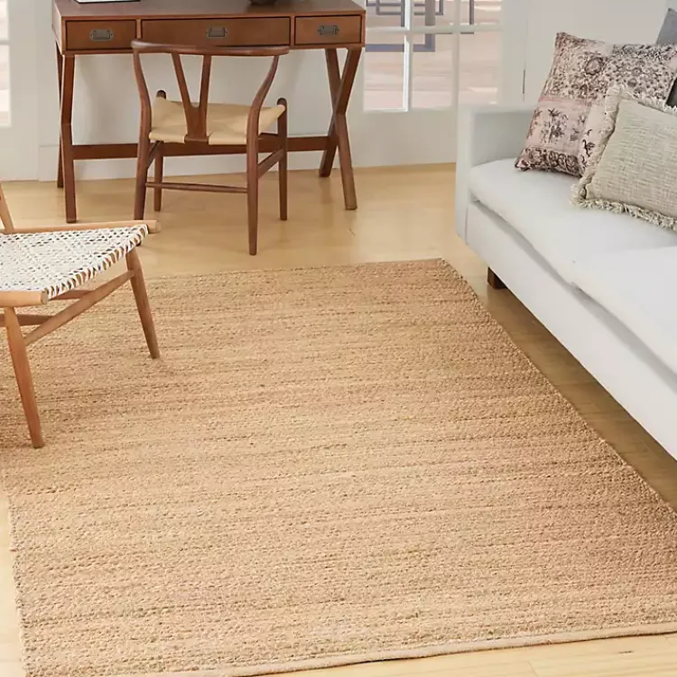 Area Rugs-Kirklands Home Natural Bleach Jute Reversible Area Rug, 4x6 Tan