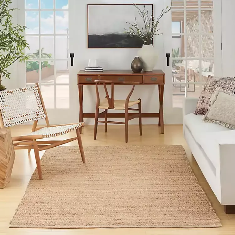 Area Rugs-Kirklands Home Natural Bleach Jute Reversible Area Rug, 4x6 Tan