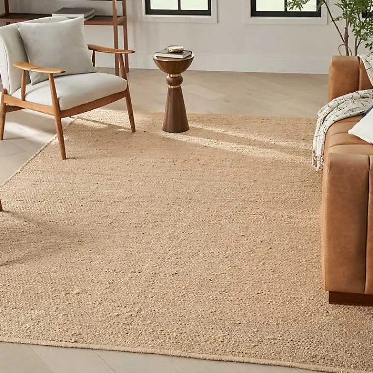 Area Rugs-Kirklands Home Natural Bleach Jute Reversible Area Rug, 8x10 Tan