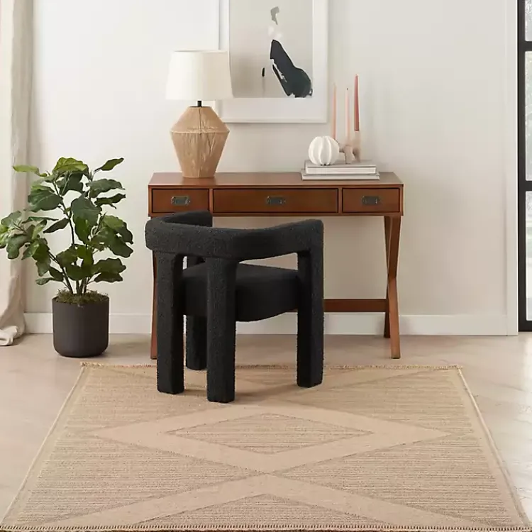 Area Rugs-Kirklands Home Natural Jute Woven Diamond Area Rug, 5x7