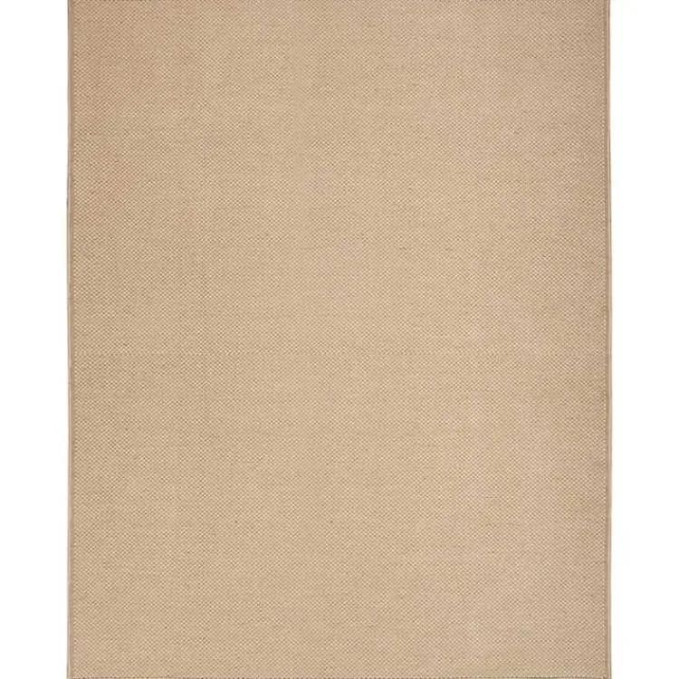 Area Rugs-Kirklands Home Natural Jute Solid Woven Area Rug, 7x9 Tan