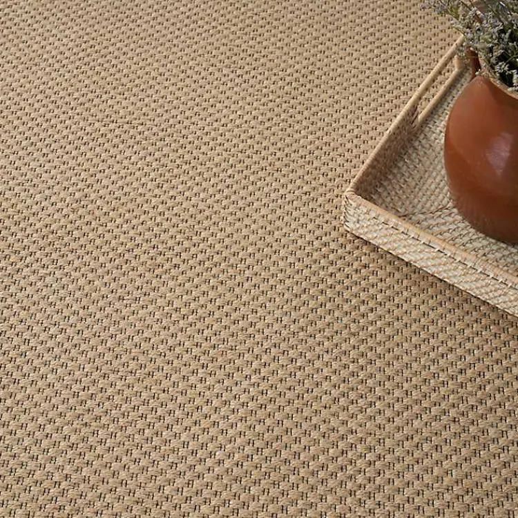 Area Rugs-Kirklands Home Natural Jute Solid Woven Area Rug, 7x9 Tan