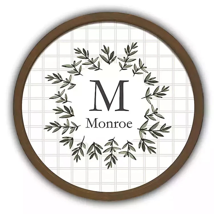 Monogram Wall Decor-Kirklands Home Personalized Monogram Leafy Frame Plaque Brown